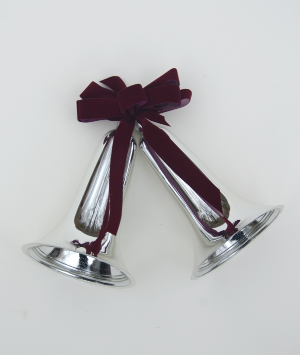 Silver Bells w/Burgundy Bow